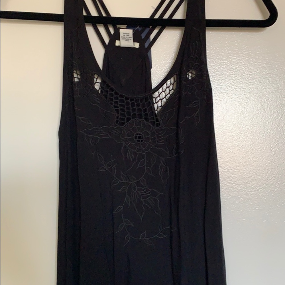 Forever 21 Embroidered Black Midi Dress